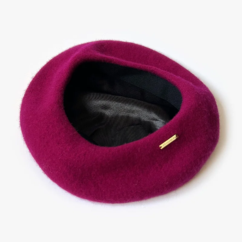 Danielle Satin Lined Beret - Fuschia