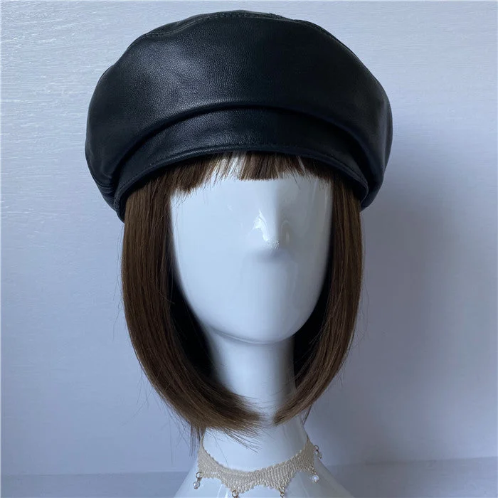 Premium Lambskin Leather Beret - Soft French-Style Hat for Women