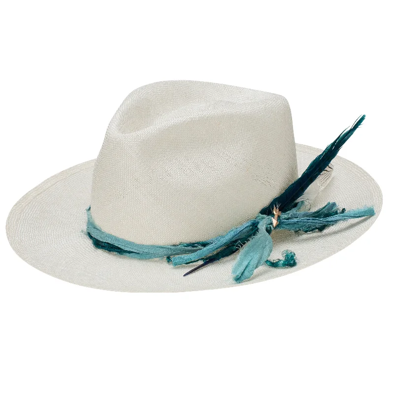 Stetson Blue Lagoon Wide Brim Shantung Straw Fedora