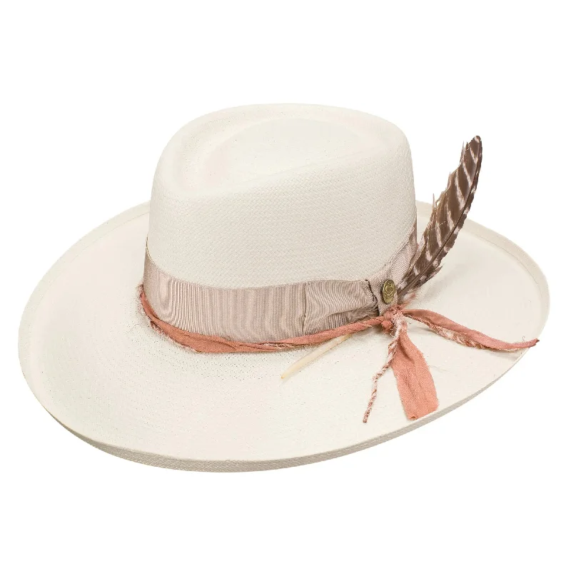 Stetson Kings Row Wide Brim Shantung Straw Fedora