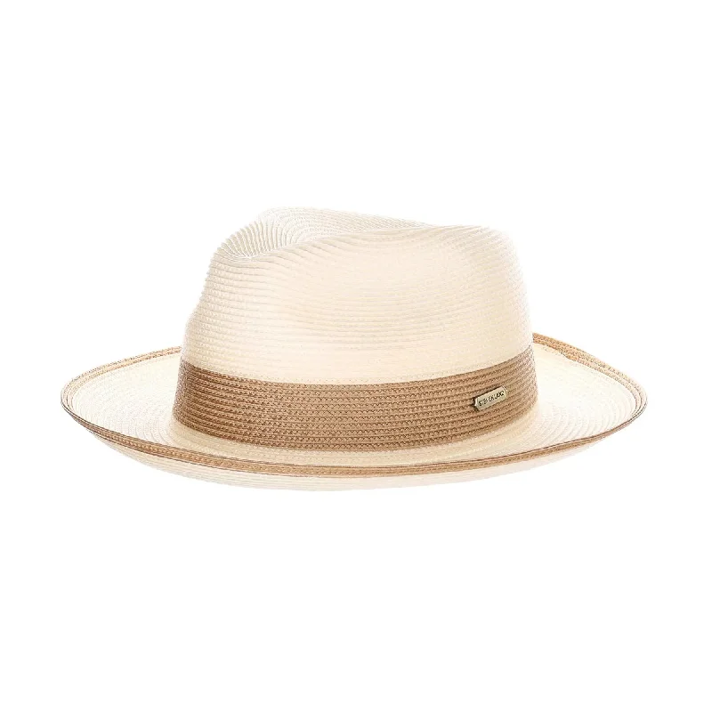 Steven Land Parker Pinch Front Polybraid Straw Fedora